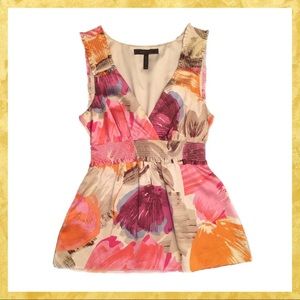 100% Silk BCBGMaxazria Floral Blouse